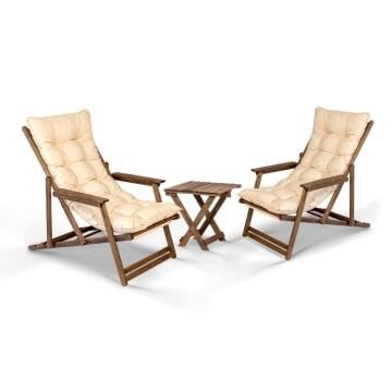 Byokuyan Loft Bahçe Balkon Veranda Teras Cafe  2'Li Kollu Mini Set