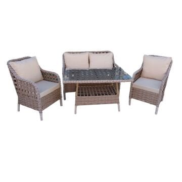 Byokuyan Akasya 2'li Bahçe Balkon Veranda Teras Rattan Oturma Grubu
