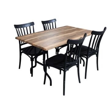 Byokuyan Alba 4+1 Verzalit Pony Banket Katlanır 80x140 Masa Takımı