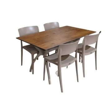 Byokuyan Pano 4+1 Kompakt Novecento Plastik Ayak 80x140 Masa Takımı