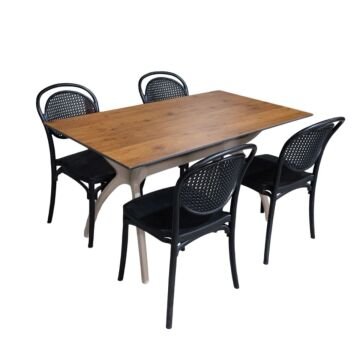 Byokuyan Sera 4+1 Kompakt Novecento Plastik Ayak 80x140 Masa Takımı