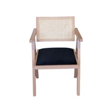 Byokuyan Luna Ahşap Açık Natural Hasırlı Cafe Otel Restoran Proje Sandalyesi