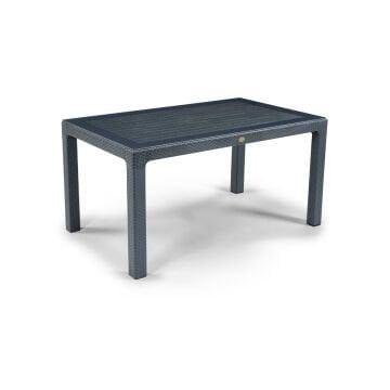 Byokuyan Mevsim Rattan Bahçe Balkon Veranda Teras 90x150 Camlı Masa