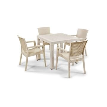 Byokuyan Zeugma Bahçe Balkon Veranda Teras Cafe 4+1 Camsız Masa Takımı