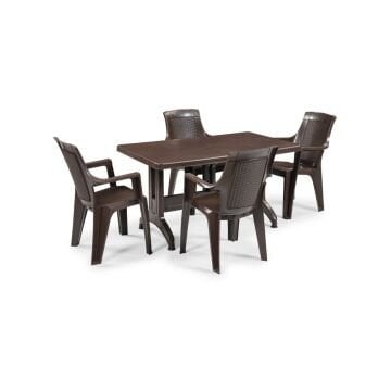 Byokuyan  Milano Bahçe Balkon Veranda Teras Cafe 4+1 70x120 80x140 Masa Takımı