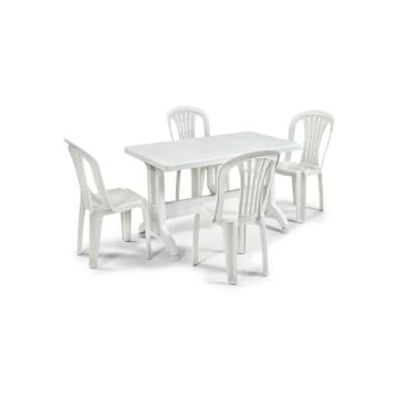 Byokuyan Sedef Bahçe Balkon Veranda Teras Cafe 4+1 70x120 80x140 Masa Takımı