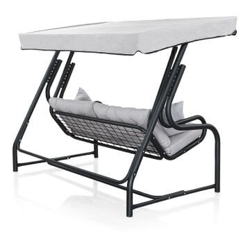 Byokuyan Gondol Bahçe Veranda Teras 3'Lü Metal Salıncak