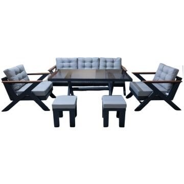 Byokuyan Quince Bahçe Balkon Veranda Teras 3+1+1 Alüminyum Oturma Grubu