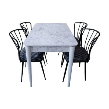 Byokuyan Arya Balkon Veranda Teras Mutfak 4+1 Sabit 70x120 Masa Takımı